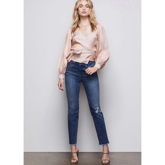 Good American Good Straight High Rise Jeans Blue407 - Picture 1 of 8